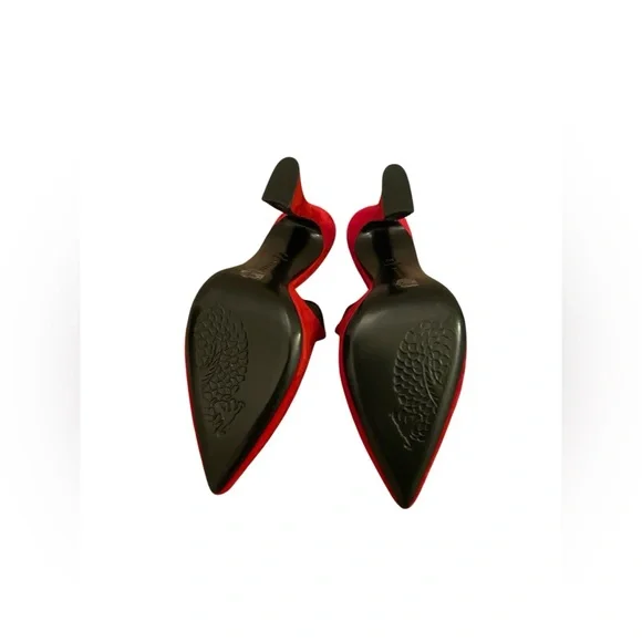 NATORI red suede mule heels - Picture 4 of 6